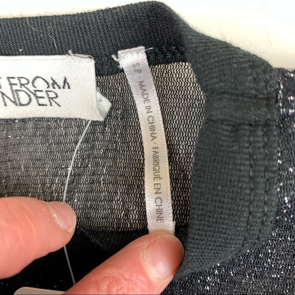SOLD - URBAN Outfitters Out From Under Sheer Black Sparkle Top size Small - Picture 4 of 9